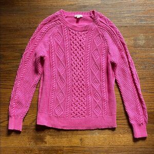 J.Crew Crewcuts Pink Cable Knit Sweater